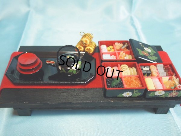 画像2: ドールハウス　ミニチュア　お正月料理　おせち料理　三段重　SD　撮影小物にも！