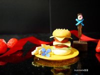 ミニチュア食品サンプル　ドールハウス ハンバーガー＆メモスタント　黄　小