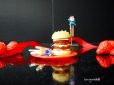 画像1: ミニチュア食品サンプル　ドールハウス ハンバーガー＆メモスタンド　赤　小 (1)