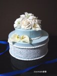 画像1: 食品サンプル　イミテーションケーキ　幸せのブルーケーキ2段　小物入れ　 (1)