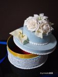 画像3: 食品サンプル　イミテーションケーキ　幸せのブルーケーキ2段　小物入れ　