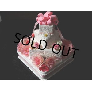 画像: 食品サンプル　しあわせスクエアリボンケーキ　　小物入れ　