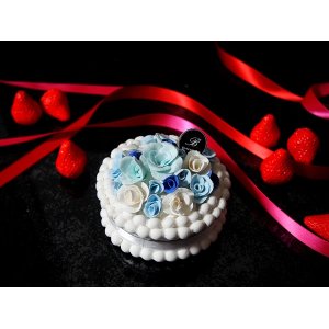 画像: 食品サンプル　バラのケーキ型　ブルー　マグネット　小物入れ　撮影小物にも！
