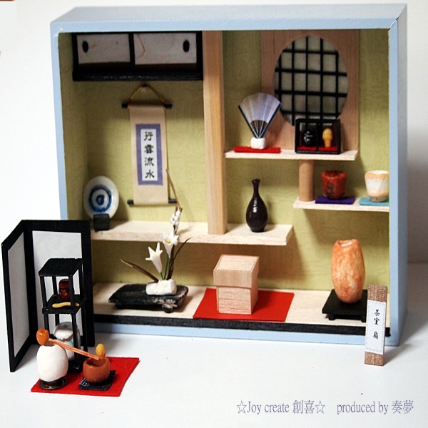 画像: ドールハウス　ミニチュア　日本　和室　床の間　