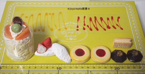 画像: 食品サンプル！オレンジケーキ＆チョコレート　イチゴジャムクッキーマグネット