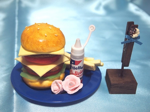 画像3: ミニチュア食品サンプル　ドールハウス ハンバーガー＆メモスタント　青　大