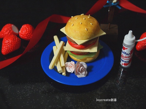 画像4: ミニチュア食品サンプル　ドールハウス ハンバーガー＆メモスタント　青　大