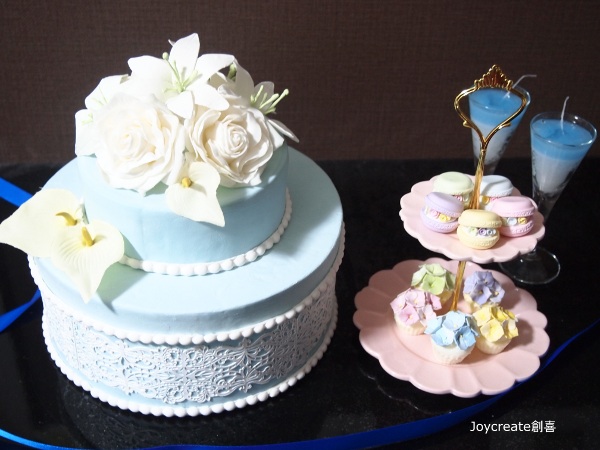 画像: 食品サンプル　イミテーションケーキ　幸せのブルーケーキ2段　小物入れ　
