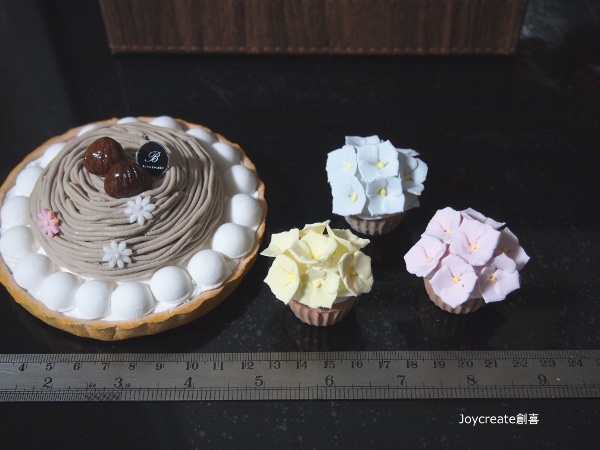 画像2: 食品サンプル　モンブランタルト＆あじさいカップケーキマグネットセット　